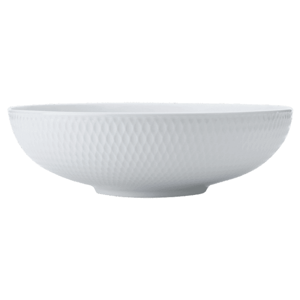 White Basics Diamonds Round Serving Bowl — White Basics Diamonds Round Serving Bowl
