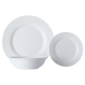 White Basics European Rim Dinner Set 18 Piece — White Basics European Rim Dinner Set 18 Piece