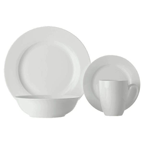 White Basics Soho Rim Dinner Set 16 Piece — White Basics Soho Rim Dinner Set 16 Piece