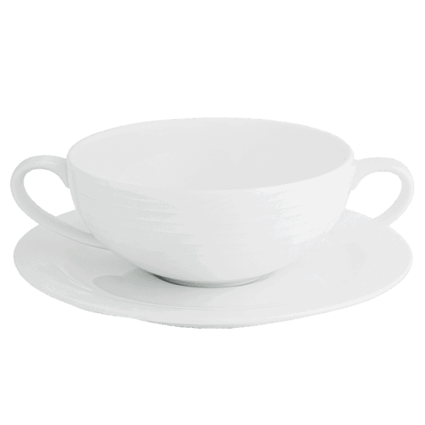 Arctic White Soup Cup and Saucer — Arctic White Soup Cup and Saucer