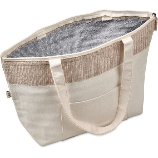 Okiyo Arshi Cotton & Jute 12 Can Lunch Cooler — Okiyo Arshi Cotton & Jute 12 Can Lunch Cooler