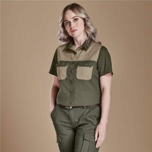 Alternative view of Ladies Short Sleeve Serengeti 2-Tone Bush Shirt