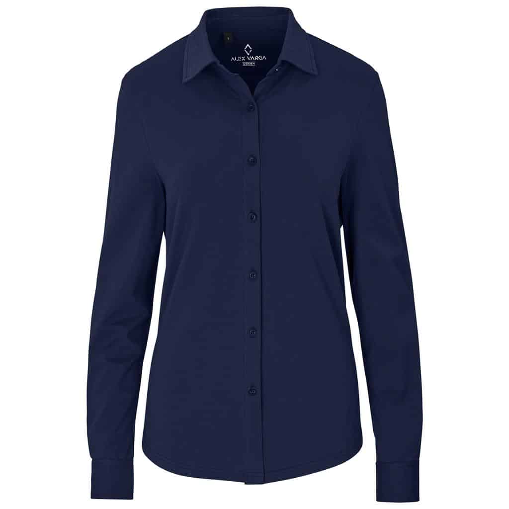 Ladies Long Sleeve Alex Varga Cronus Knitted Shirt - Image 5