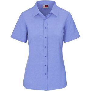 Ladies Short Sleeve Oxford Shirt - Image 4