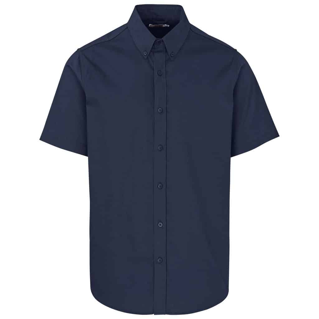 Mens Short Sleeve Brushed Cotton Twill Moderna Shirt - Image 4