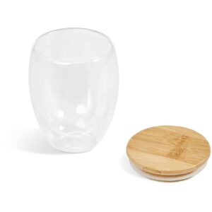 Okiyo Moco Glass & Bamboo Double-Wall Cup - 350ml - Image 5