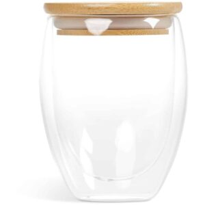 Okiyo Moco Glass & Bamboo Double-Wall Cup - 350ml - Image 13