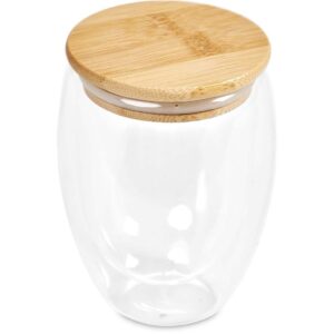 Okiyo Moco Glass & Bamboo Double-Wall Cup - 350ml - Image 7