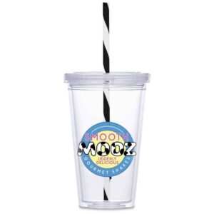 Malibu Double-Wall Plastic Tumbler & Straw – 470ml — Malibu Double-Wall Plastic Tumbler & Straw – 470ml