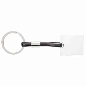 Shiny Nickel Keychain with Translucent Strap