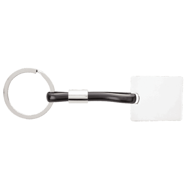 Shiny Nickel Keychain with Translucent Strap — Shiny Nickel Keychain with Translucent Strap