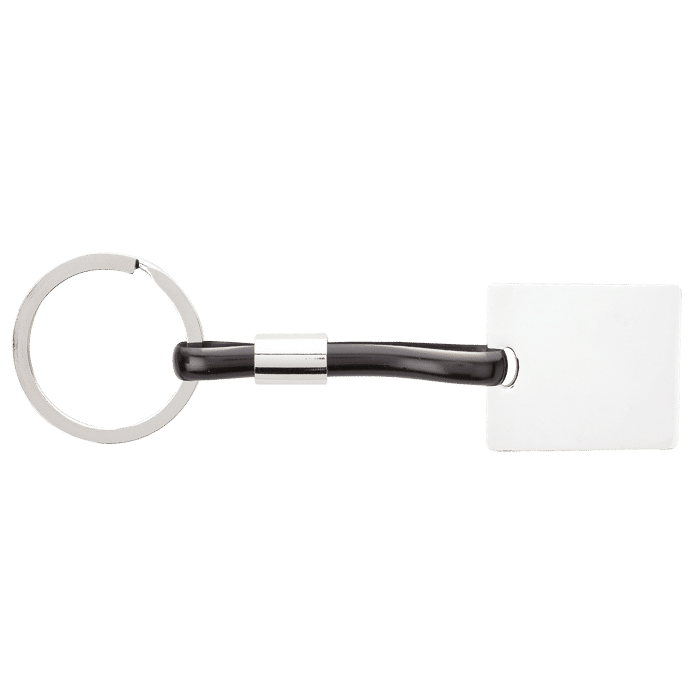Shiny Nickel Keychain with Translucent Strap