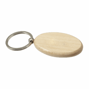 Oval Wooden Keychain