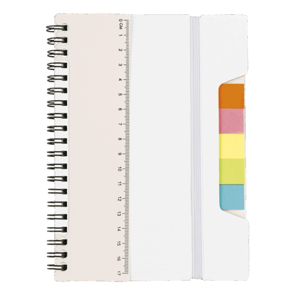 A5 Notebook With Sticky Notes And Ruler — A5 Notebook With Sticky Notes And Ruler