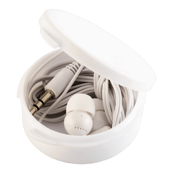 Earphones in Round Case — Earphones in Round Case