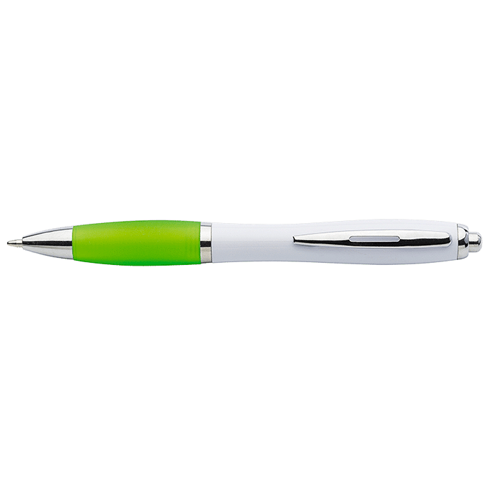 White Barrel Curved Design Ballpoint Pen - Image 3