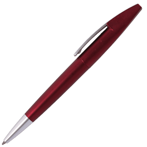 Silver Square Clip Ballpoint Pen