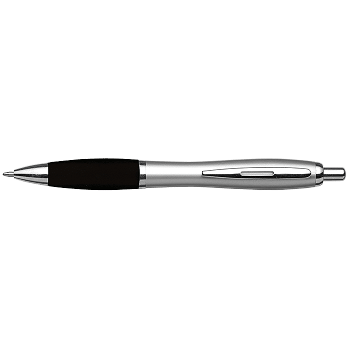 Silver Barrel Curved Design Black Ink Pen - Image 4