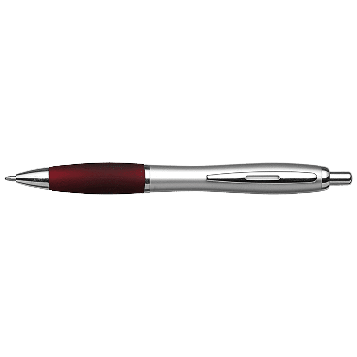 Silver Barrel Curved Design Black Ink Pen - Image 2