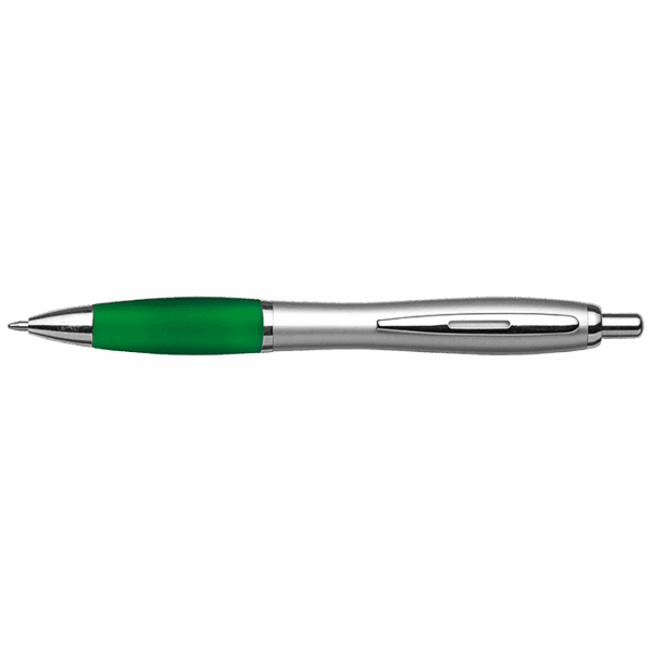Silver Barrel Curved Design Ballpoint Pen
