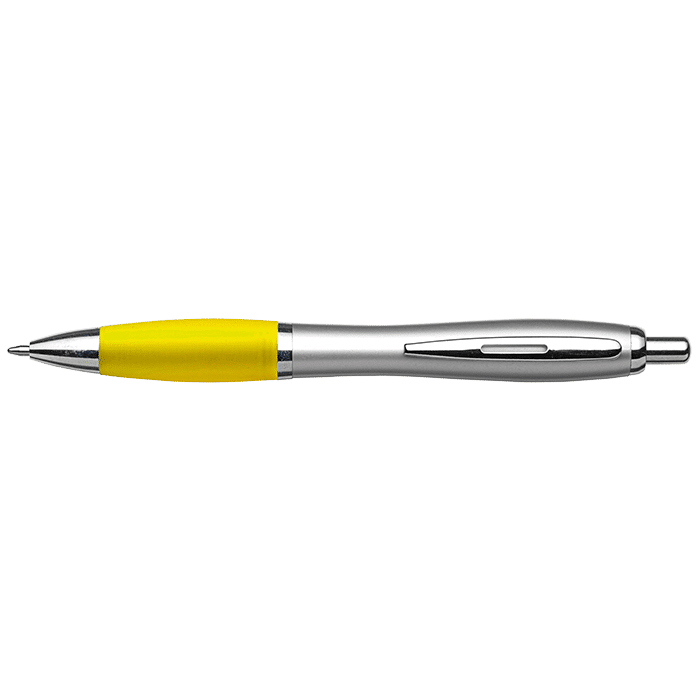 Silver Barrel Curved Design Ballpoint Pen - Image 2