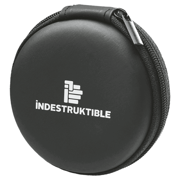 IND Aux Earphone with mic in round PU case — IND Aux Earphone with mic in round PU case