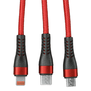 1.2m 3-In-1 Charger Cable Allum alloy and Braiding — 1.2m 3-In-1 Charger Cable Allum alloy and Braiding