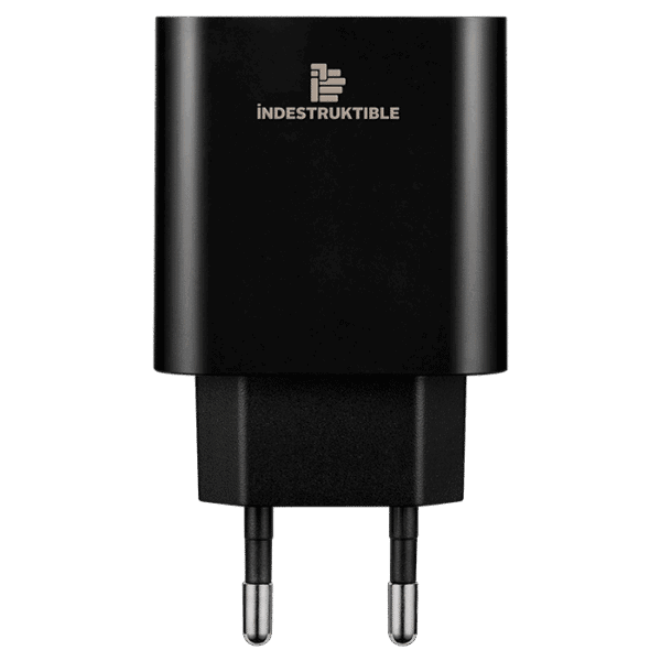 IND 3.1AMP Dual USB Wall Charger With Micro-USB & Type-C Cab