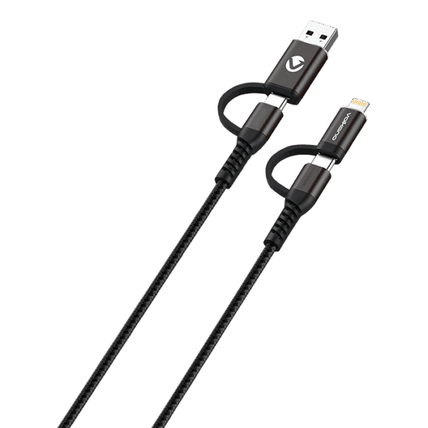 Volkano Weave Series 4-in-1 Charge & Data Cable 1.2m
