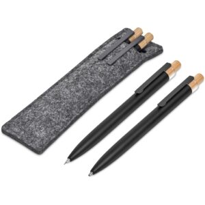 Okiyo Mimo Recycled Aluminum Ball Pen & Pencil Set – Black — Okiyo Mimo Recycled Aluminum Ball Pen & Pencil Set – Black