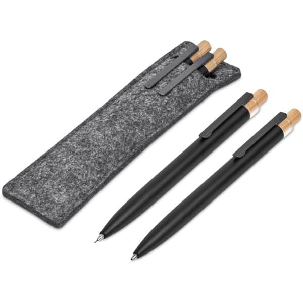 Okiyo Mimo Recycled Aluminum Ball Pen & Pencil Set – Black — Okiyo Mimo Recycled Aluminum Ball Pen & Pencil Set – Black