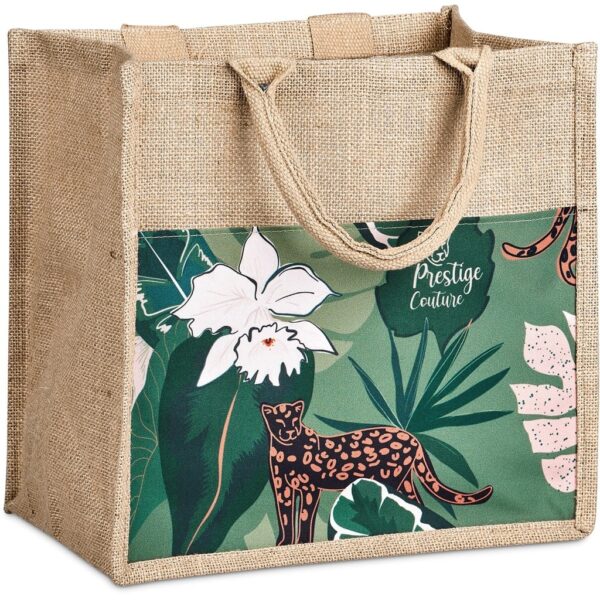 Okiyo Nuri Sublimated Pocket Jute Tote — Okiyo Nuri Sublimated Pocket Jute Tote