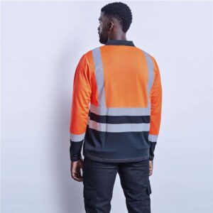 Alternative view of Long Sleeve Surveyor Two-Tone Hi-Viz Golf Shirt