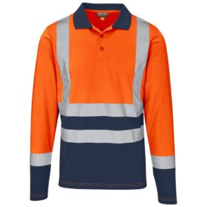 Long Sleeve Surveyor Two-Tone Hi-Viz Golf Shirt - Image 4