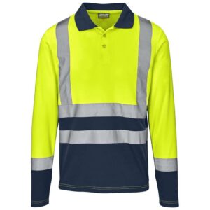 Long Sleeve Surveyor Two-Tone Hi-Viz Golf Shirt - Image 5