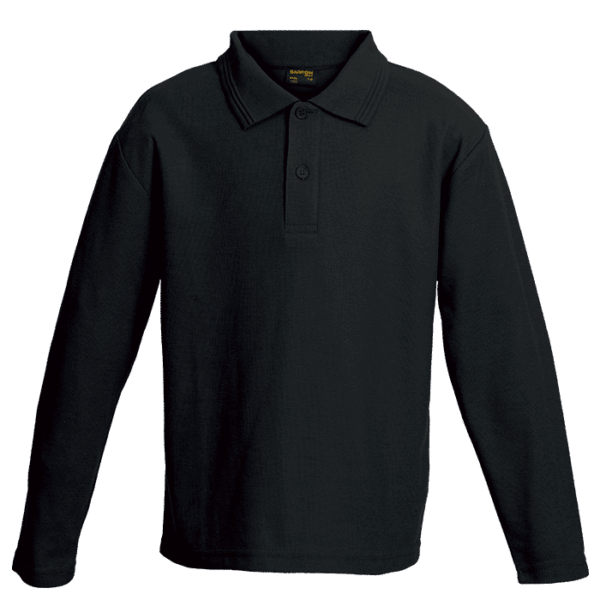 175g Pique Knit Long Sleeve Golfer Kiddies — 175g Pique Knit Long Sleeve Golfer Kiddies