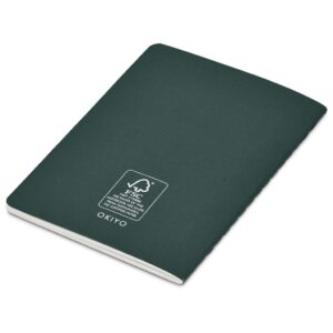 Okiyo Emika FSC Certified Paper A6 Soft Cover Notebook - Dark Green - Image 4