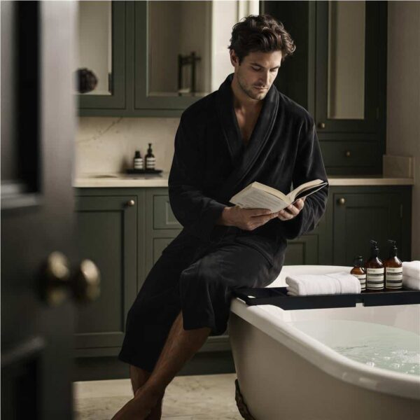 Serendipio Langham Mens Coral Fleece Bathrobe — Serendipio Langham Mens Coral Fleece Bathrobe