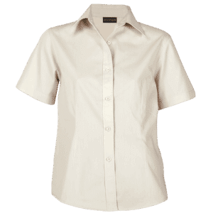 Brushed Cotton Twill Blouse Short Sleeve Ladies
