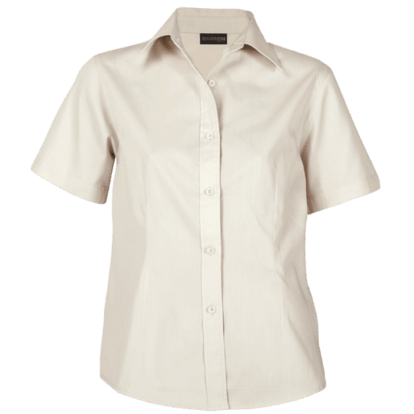 Brushed Cotton Twill Blouse Short Sleeve Ladies — Brushed Cotton Twill Blouse Short Sleeve Ladies