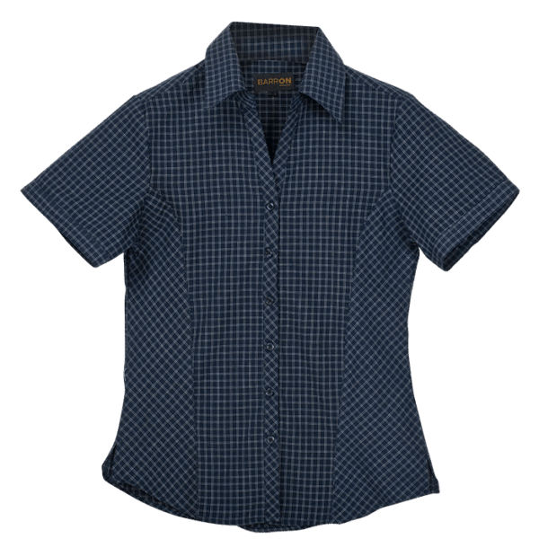 Pioneer Check Blouse Short Sleeve Ladies — Pioneer Check Blouse Short Sleeve Ladies
