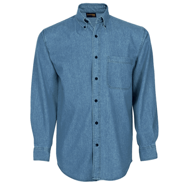 Denim Shirt Long Sleeve Mens — Denim Shirt Long Sleeve Mens