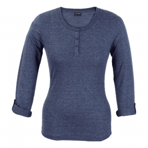 Alternative view of 145g Henley Long Sleeve T-Shirt Ladies