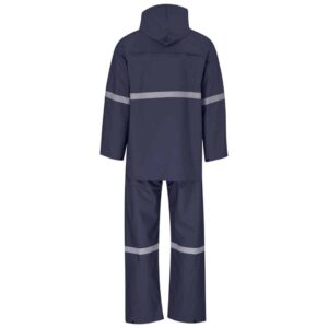 Light Duty Tornado Hi-Viz Reflective Rubberised Rainsuit - Navy - Image 2