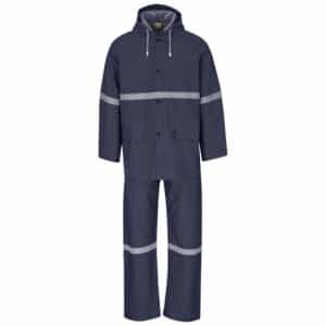 Light Duty Tornado Hi-Viz Reflective Rubberised Rainsuit – Navy — Light Duty Tornado Hi-Viz Reflective Rubberised Rainsuit – Navy