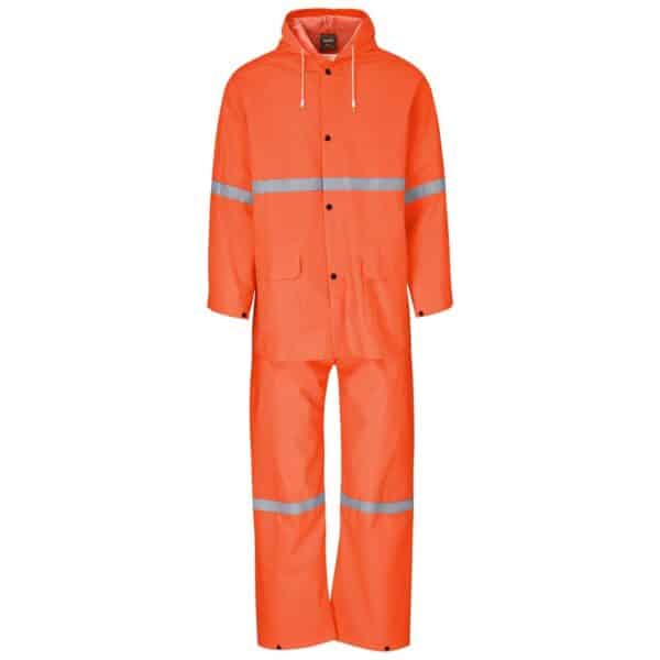 Light Duty Tornado Hi-Viz Reflective Rubberised Rainsuit – Orange — Light Duty Tornado Hi-Viz Reflective Rubberised Rainsuit – Orange
