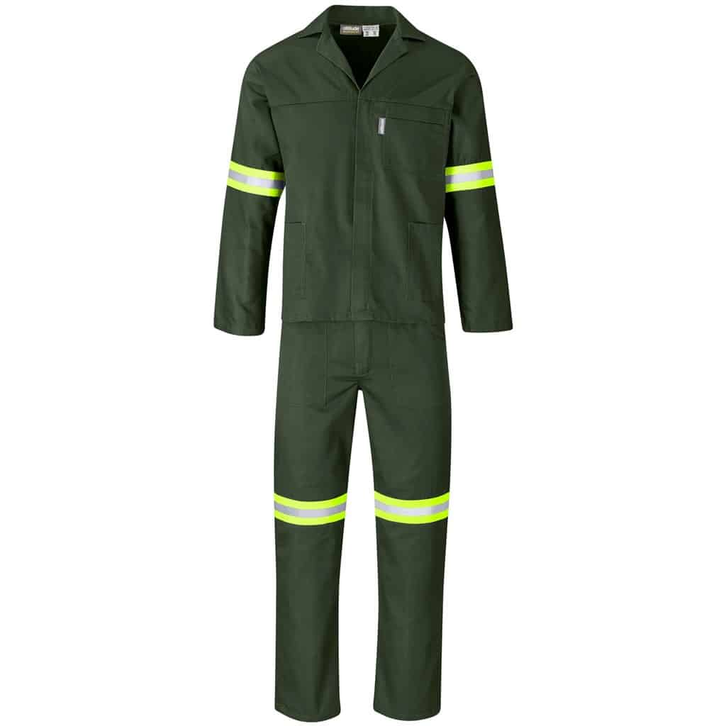 Acid Resistant Polycotton Conti Suit – Reflective Arm, Legs & Back – Yellow Tape — Acid Resistant Polycotton Conti Suit – Reflective Arm, Legs & Back – Yellow Tape