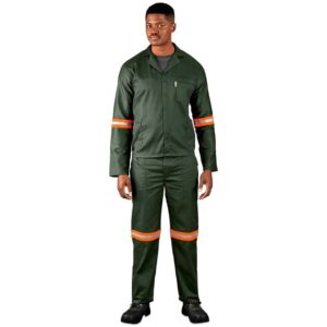 Alternative view of Acid Resistant Polycotton Conti Suit - Reflective Arm & Legs - Orange Tape