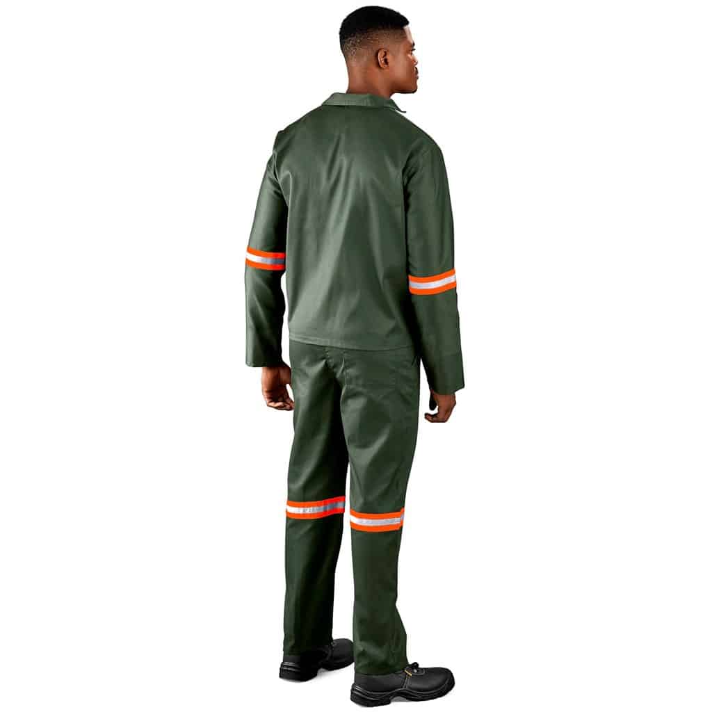 Acid Resistant Polycotton Conti Suit – Reflective Arm & Legs – Orange Tape