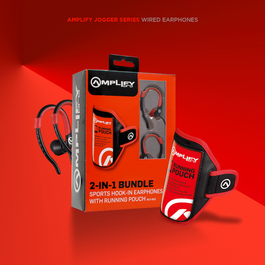 Amplify 2-IN-1 Bundle Jogger series earphones with pouch - Image 7